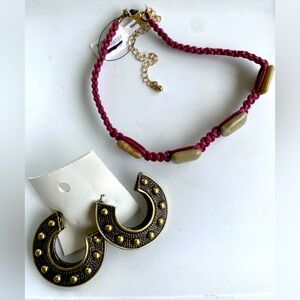 NWT Free People earrings and choker necklace bundle.
